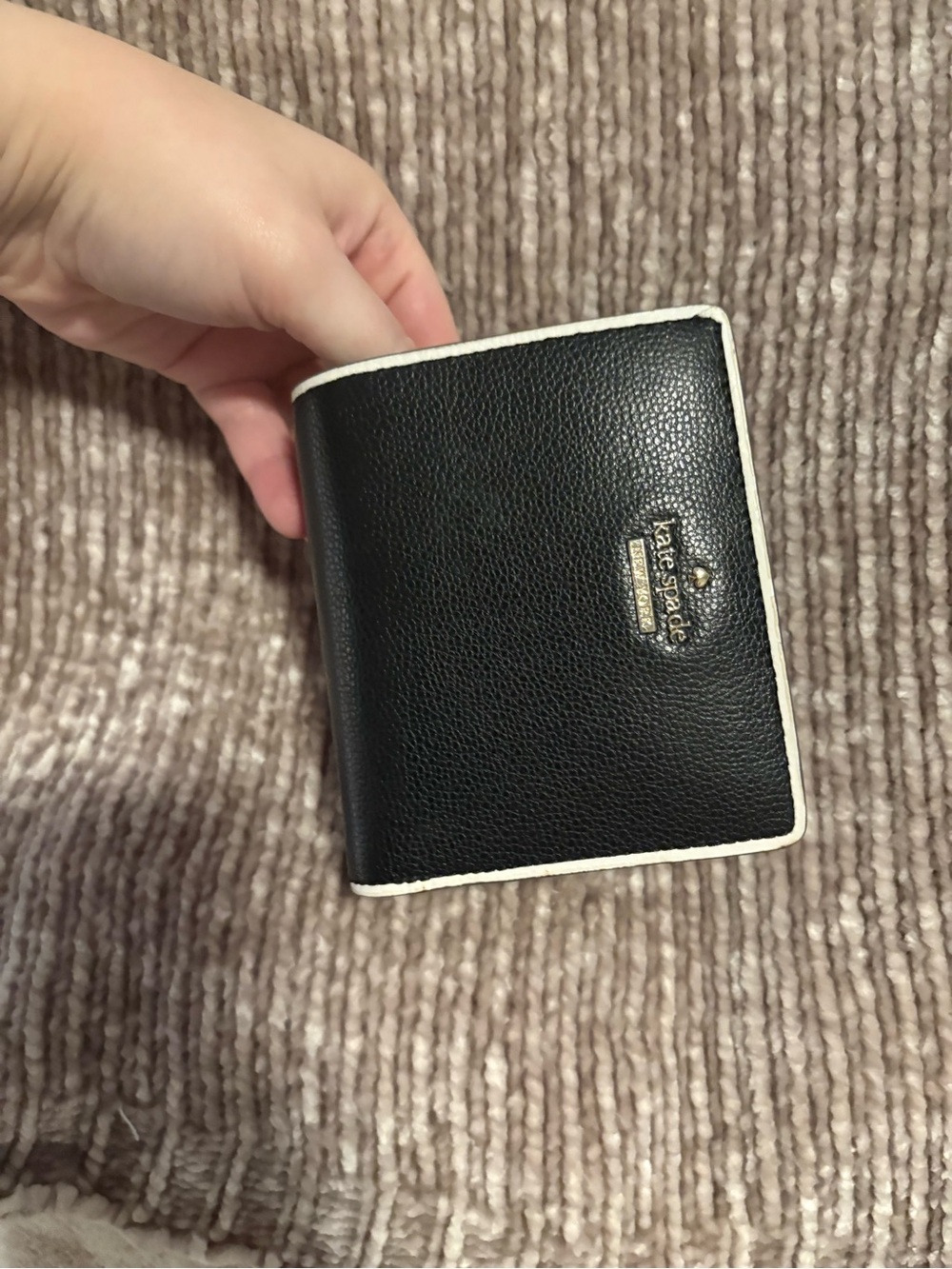 kate spade Black Wallet with Cream Trim